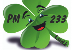 logo to zielona, czterolistna koniczynka z uśmiechniętą buzią